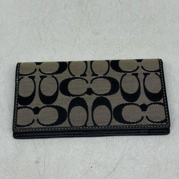 Coach Signature Long Wallet Checkbook Cover - Picture 1 of 4